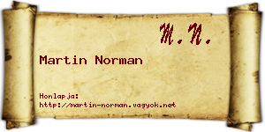 Martin Norman névjegykártya